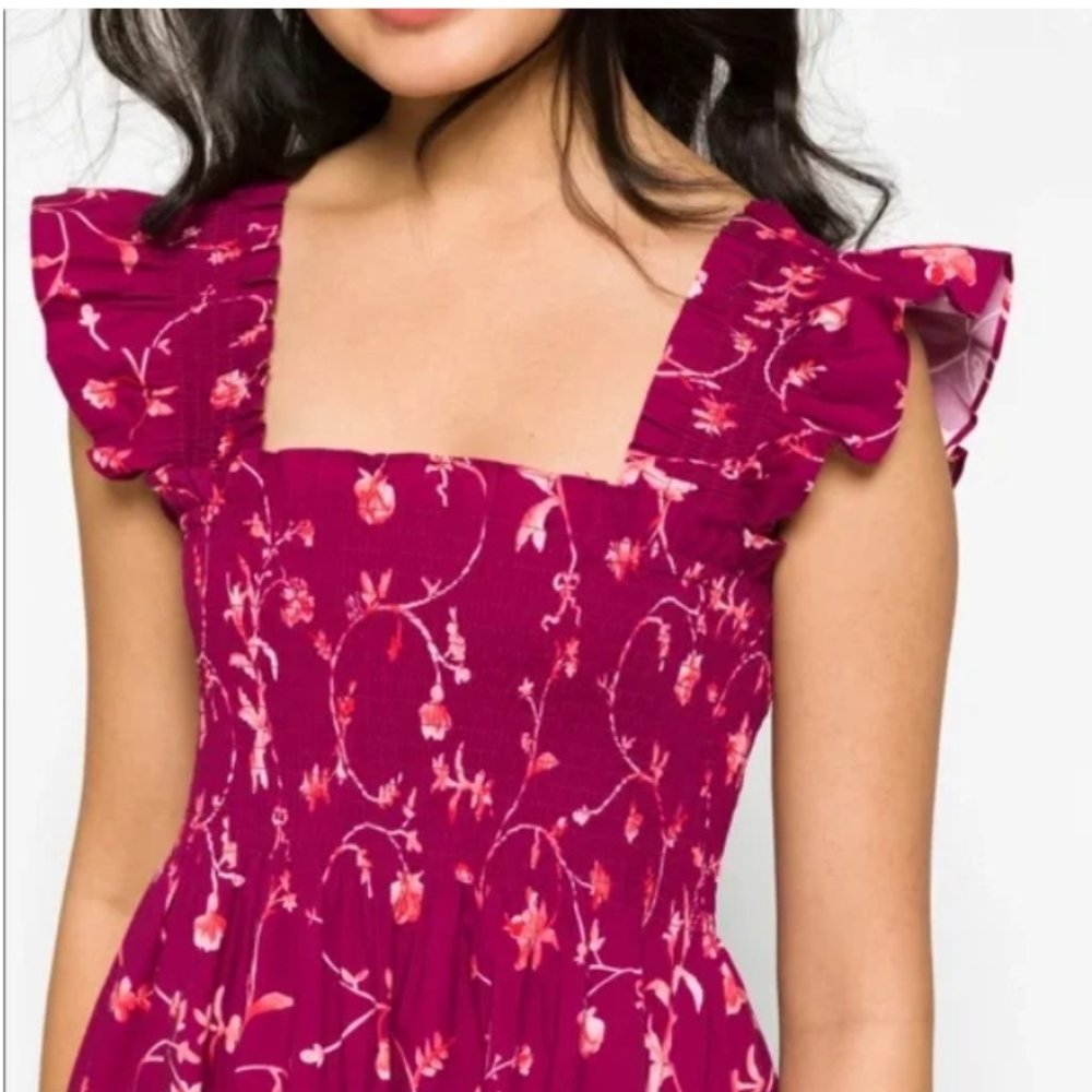 HILL HOUSE "Ellie" Nap Dress Burgundy XXS